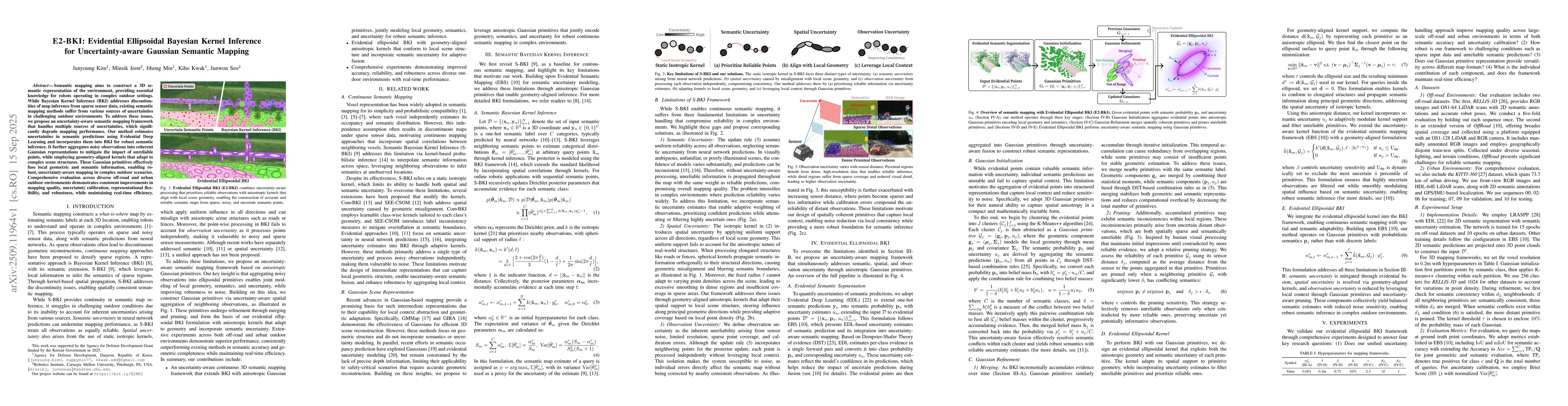 Thumbnail for E2-BKI: Evidential Ellipsoidal Bayesian Kernel Inference for
  Uncertainty-aware Gaussian Semantic Mapping