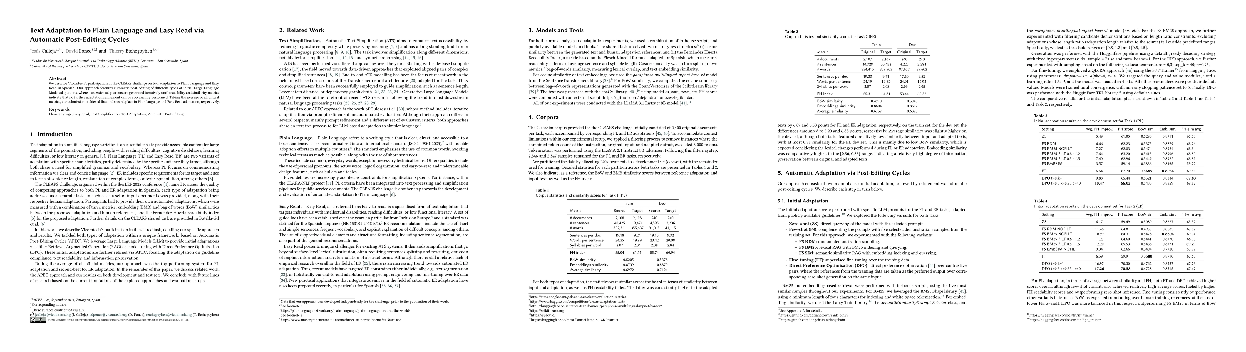 Thumbnail for Text Adaptation to Plain Language and Easy Read via Automatic
  Post-Editing Cycles