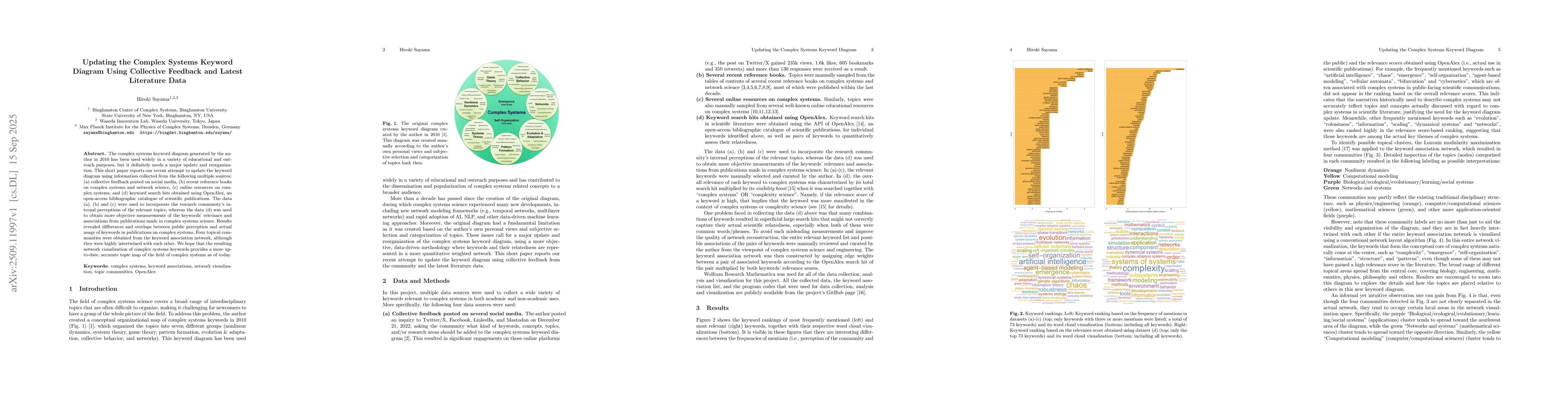 Thumbnail for Updating the Complex Systems Keyword Diagram Using Collective Feedback
  and Latest Literature Data