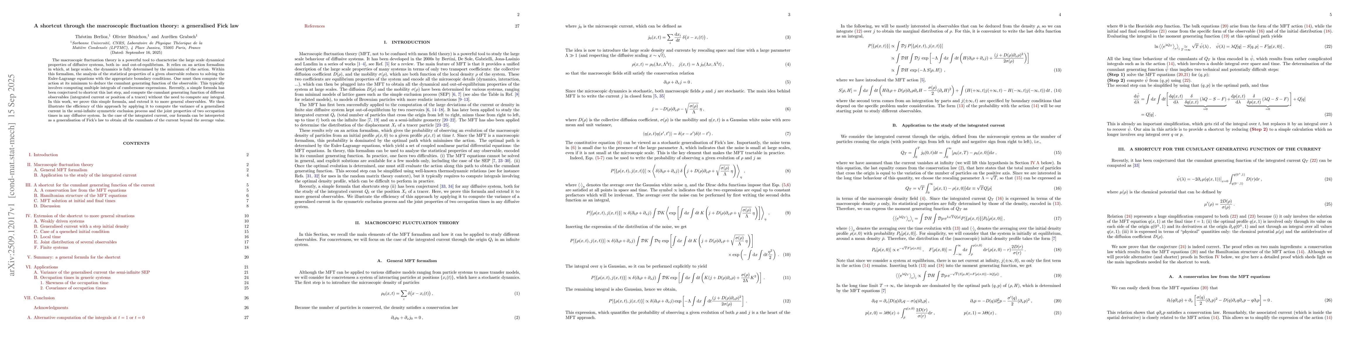 Thumbnail for A shortcut through the macroscopic fluctuation theory: a generalised
  Fick law
