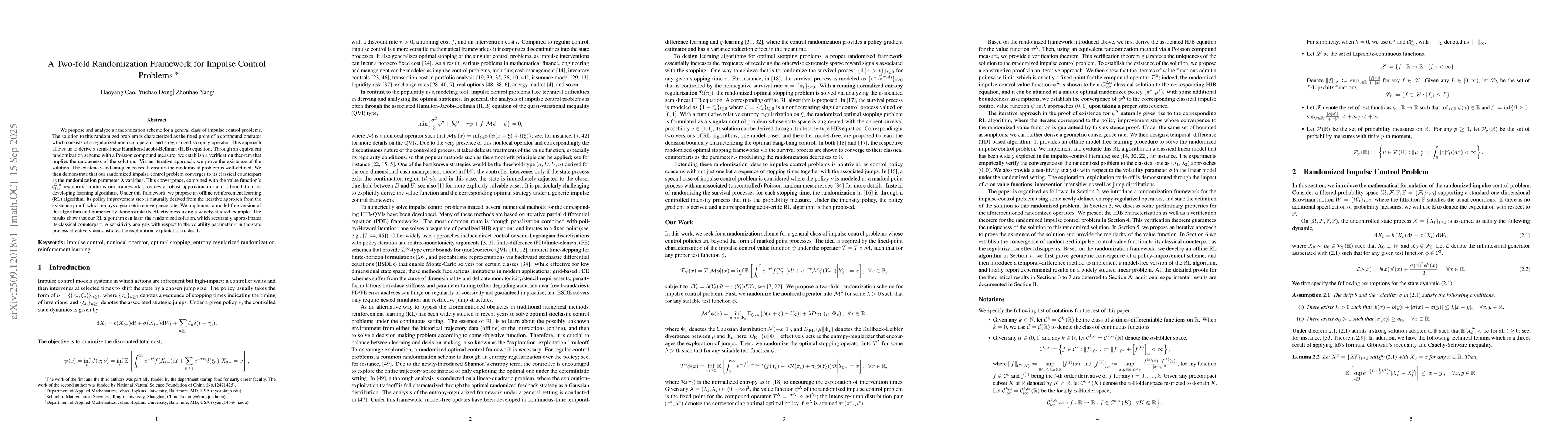 Thumbnail for A Two-fold Randomization Framework for Impulse Control Problems