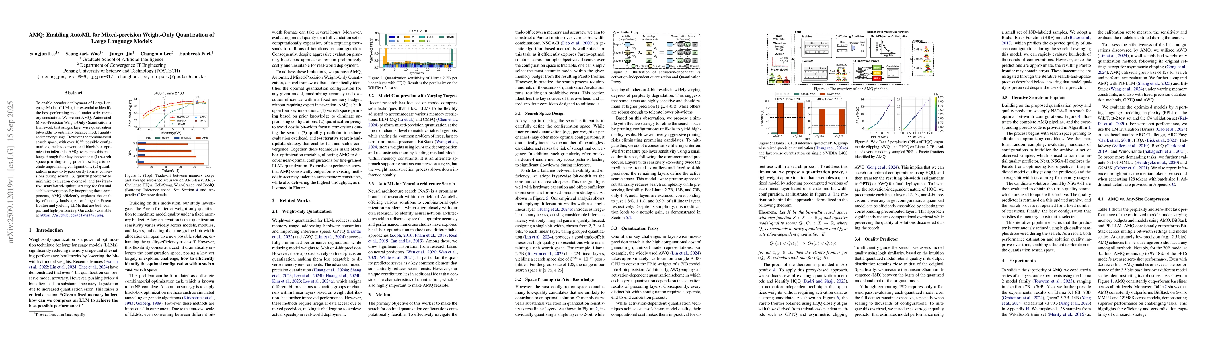 Thumbnail for AMQ: Enabling AutoML for Mixed-precision Weight-Only Quantization of
  Large Language Models