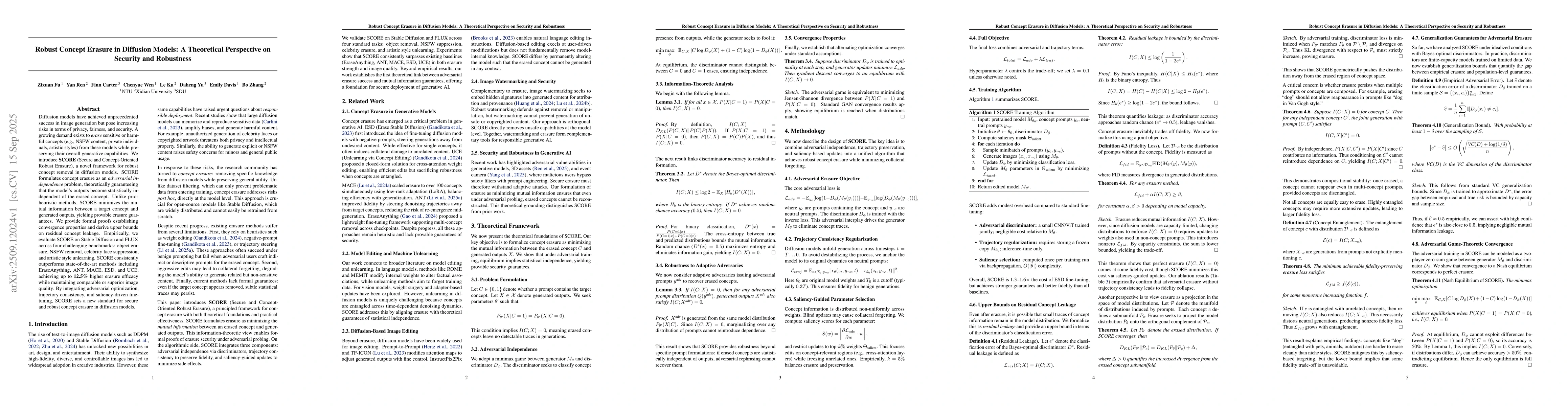 Thumbnail for Robust Concept Erasure in Diffusion Models: A Theoretical Perspective on
  Security and Robustness