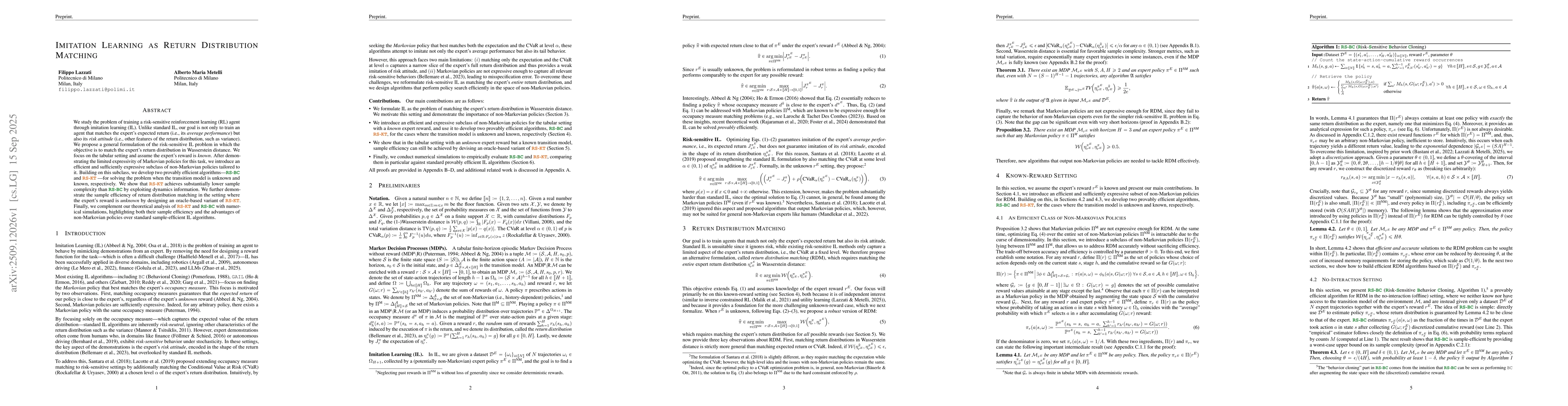 Thumbnail for Imitation Learning as Return Distribution Matching