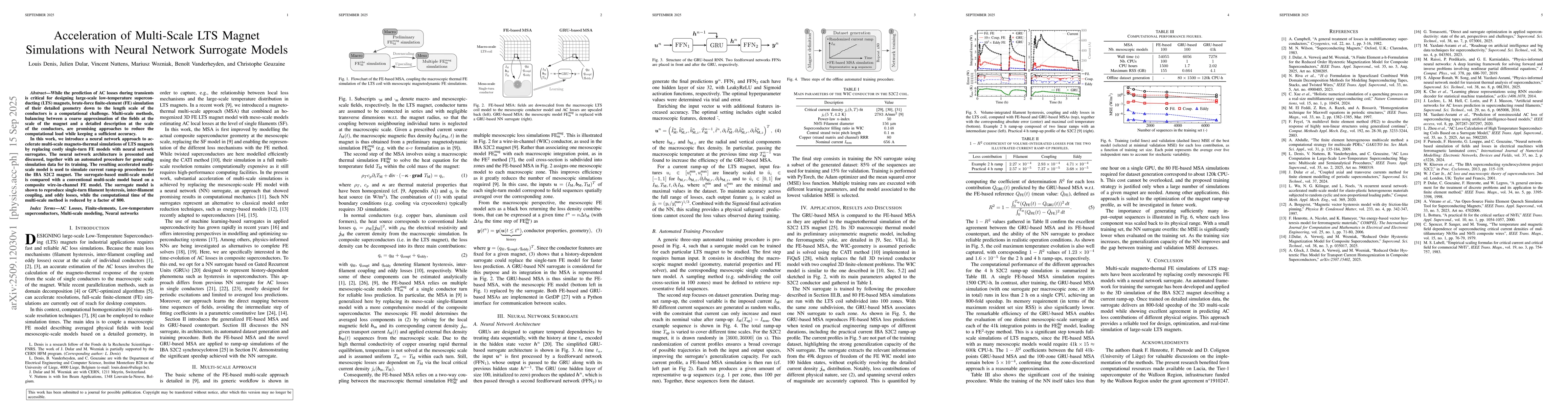 Thumbnail for Acceleration of Multi-Scale LTS Magnet Simulations with Neural Network
  Surrogate Models