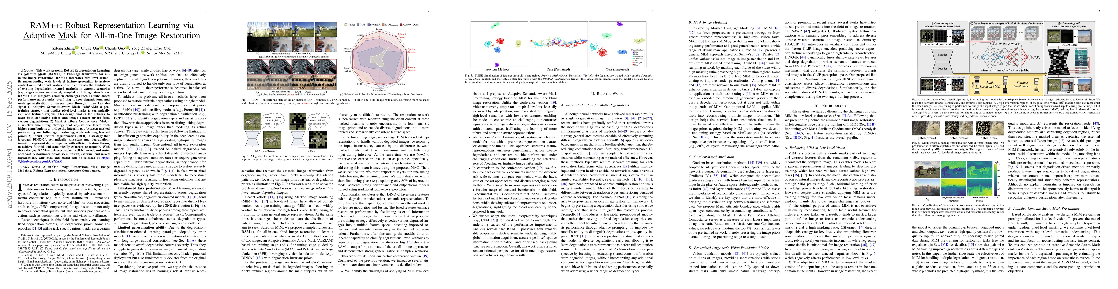 Thumbnail for RAM++: Robust Representation Learning via Adaptive Mask for All-in-One
  Image Restoration