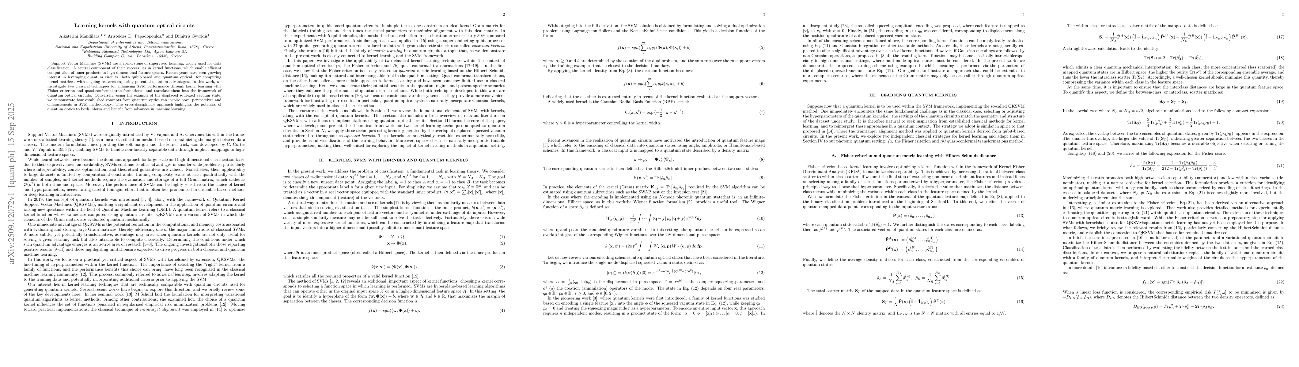 Thumbnail for Learning kernels with quantum optical circuits