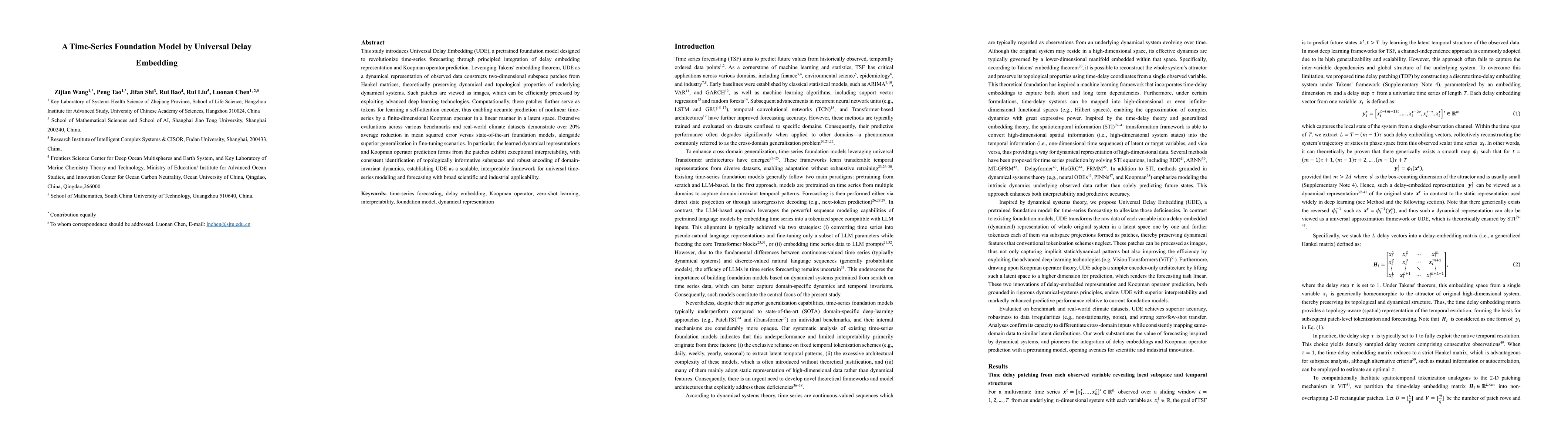 Thumbnail for A Time-Series Foundation Model by Universal Delay Embedding