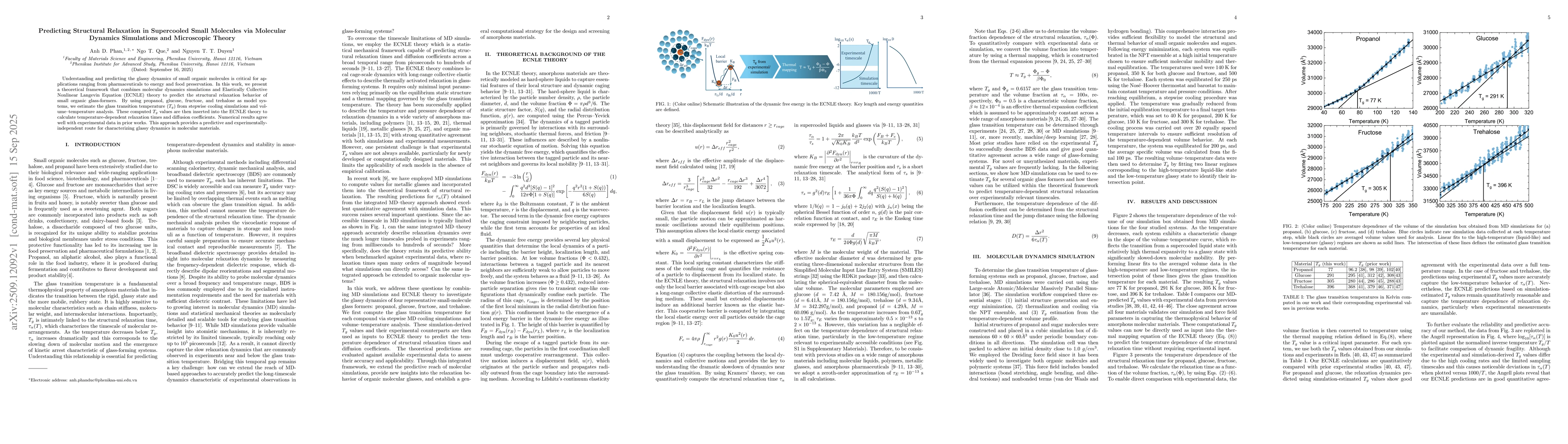 Thumbnail for Predicting Structural Relaxation in Supercooled Small Molecules via
  Molecular Dynamics Simulations and Microscopic Theory