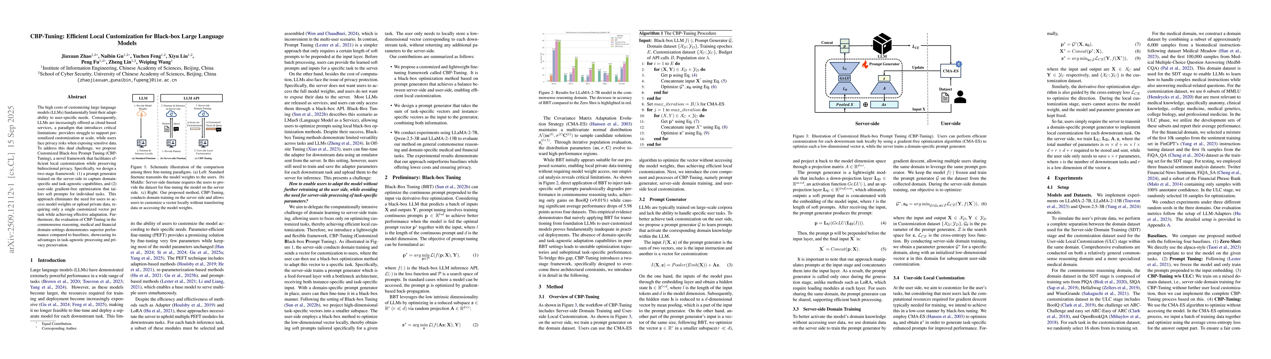 Thumbnail for CBP-Tuning: Efficient Local Customization for Black-box Large Language
  Models