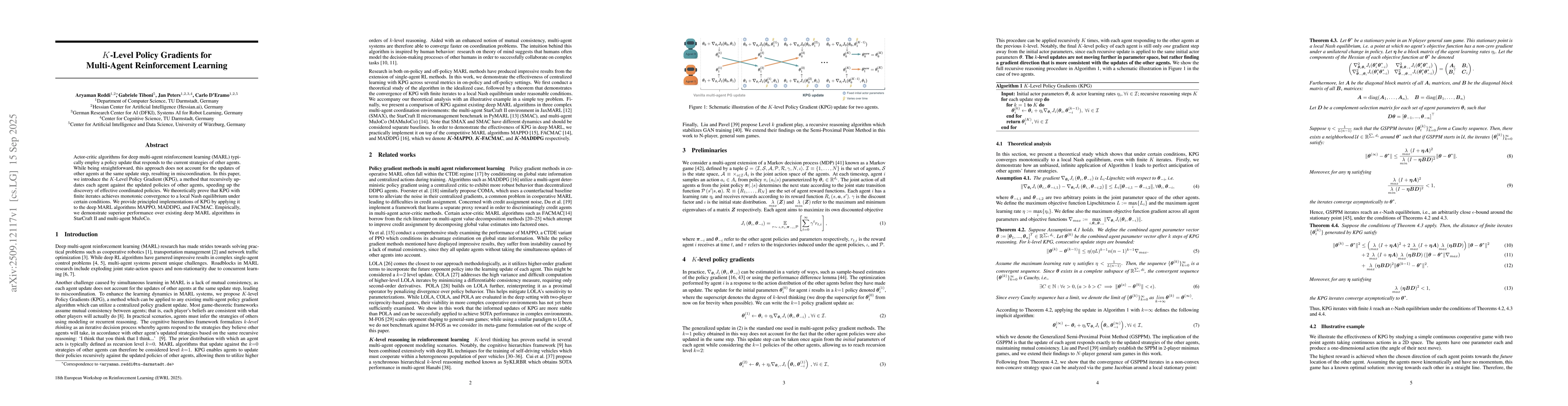 Thumbnail for $K$-Level Policy Gradients for Multi-Agent Reinforcement Learning