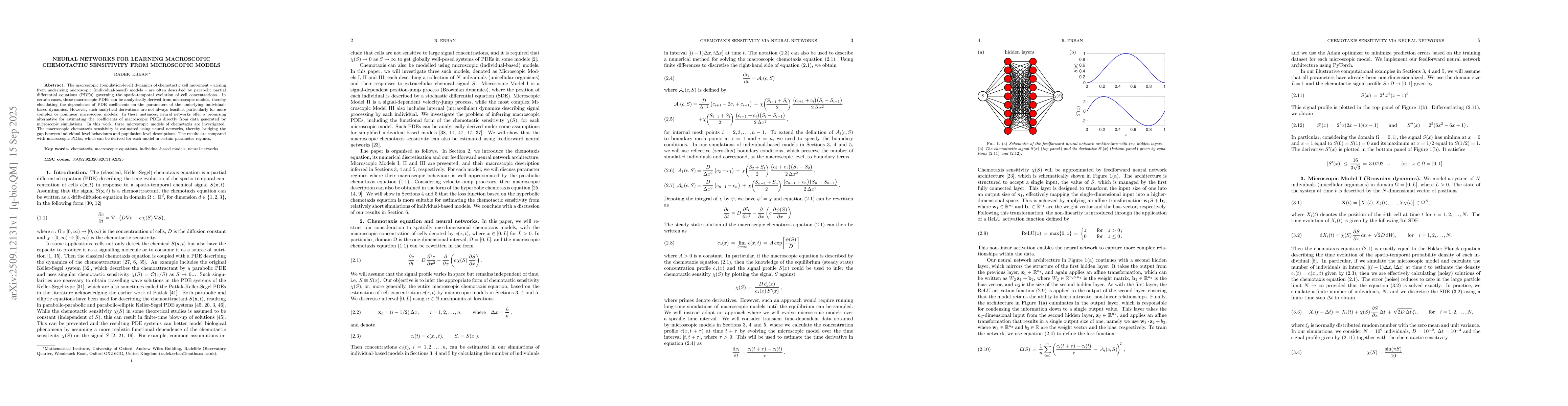 Thumbnail for Neural networks for learning macroscopic chemotactic sensitivity from
  microscopic models