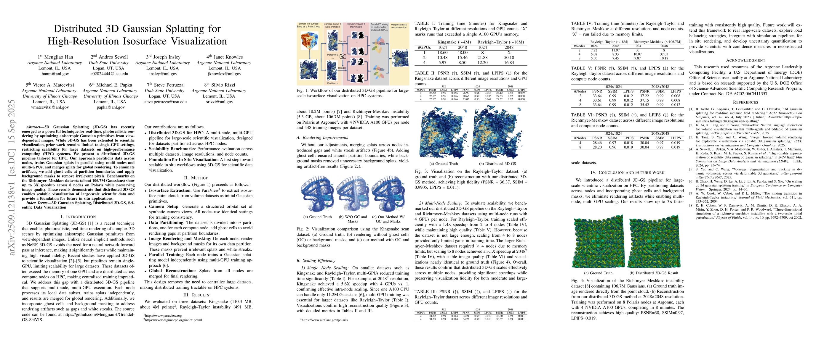 Thumbnail for Distributed 3D Gaussian Splatting for High-Resolution Isosurface
  Visualization