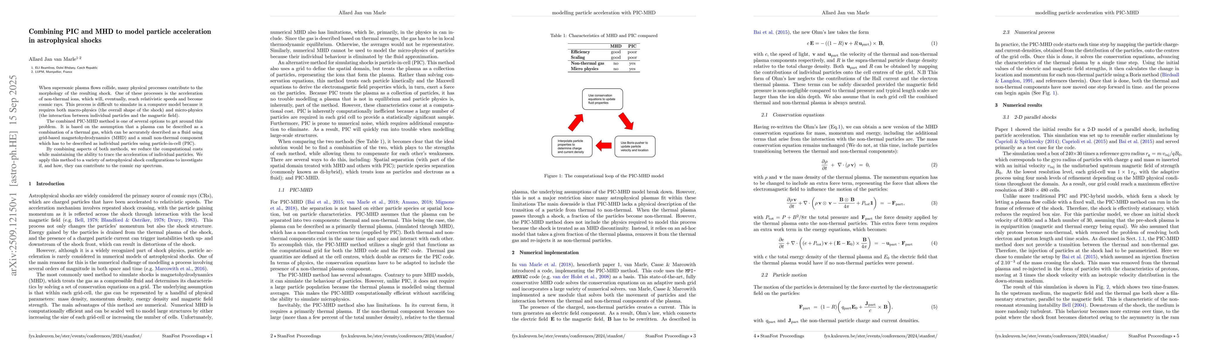 Thumbnail for Combining PIC and MHD to model particle acceleration in astrophysical
  shocks