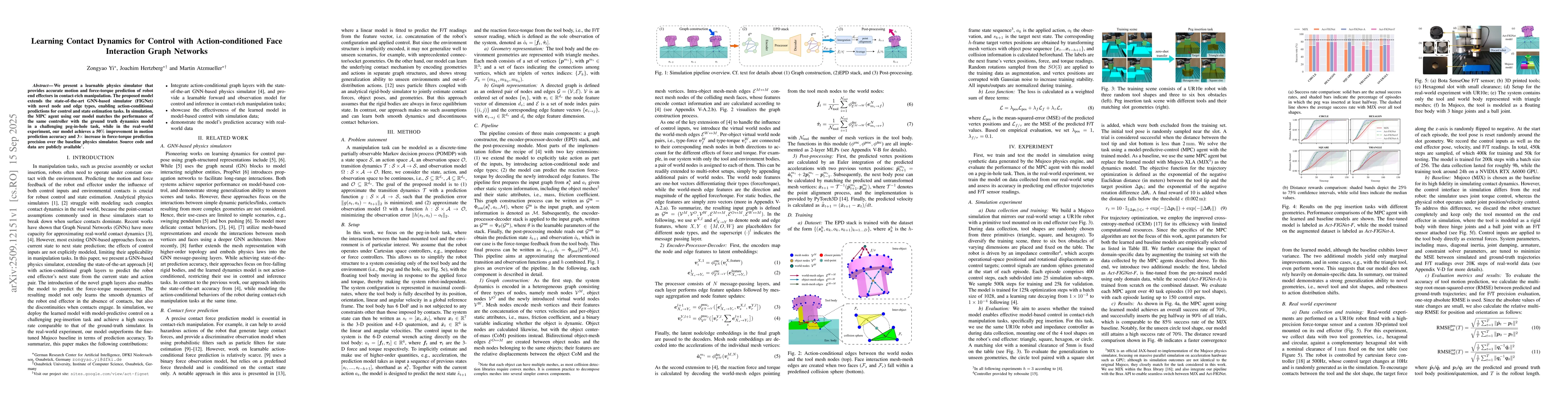 Thumbnail for Learning Contact Dynamics for Control with Action-conditioned Face
  Interaction Graph Networks