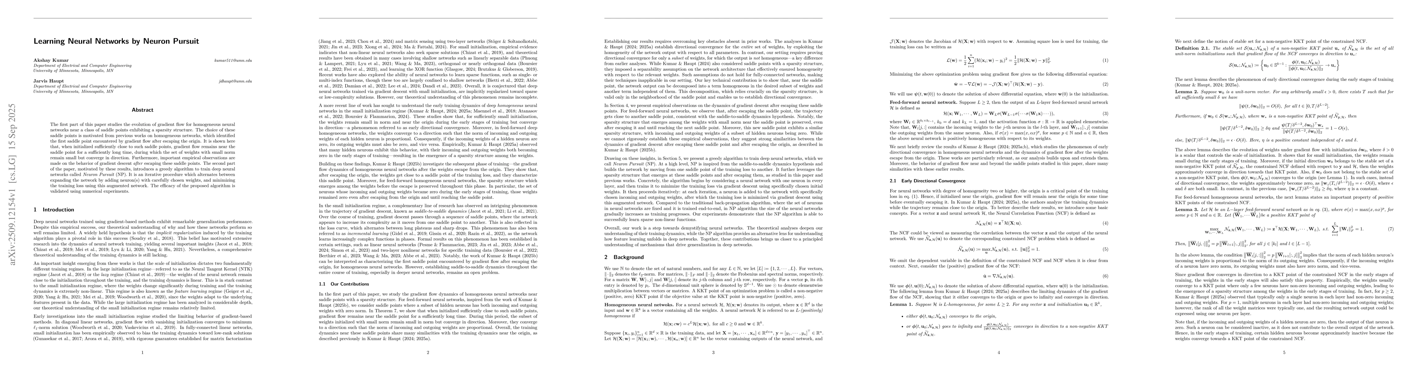 Thumbnail for Learning Neural Networks by Neuron Pursuit