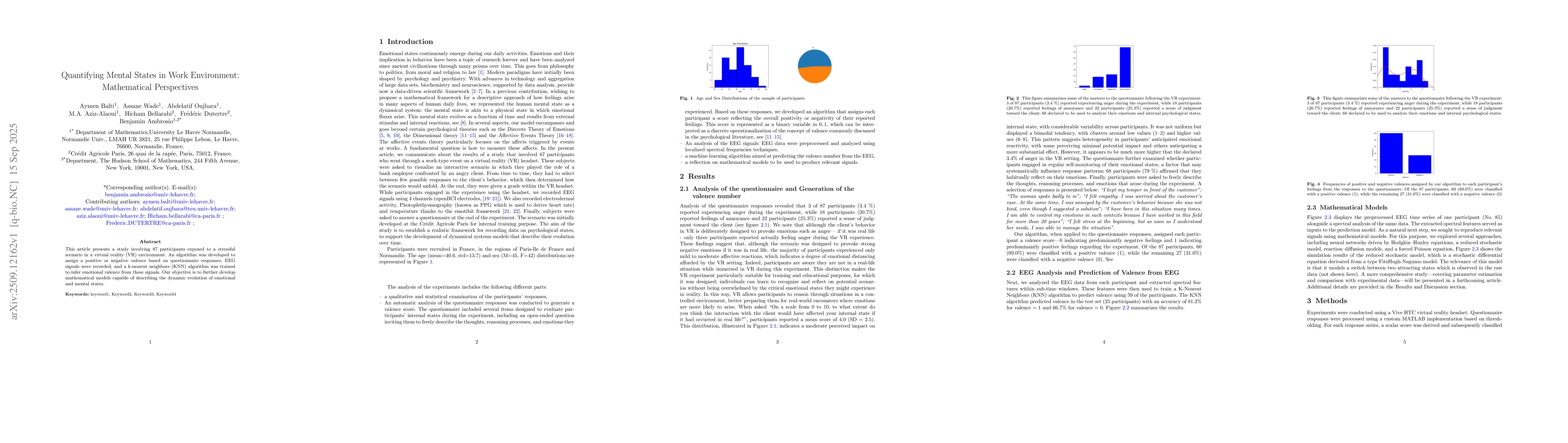 Thumbnail for Quantifying Mental States in Work Environment: Mathematical Perspectives