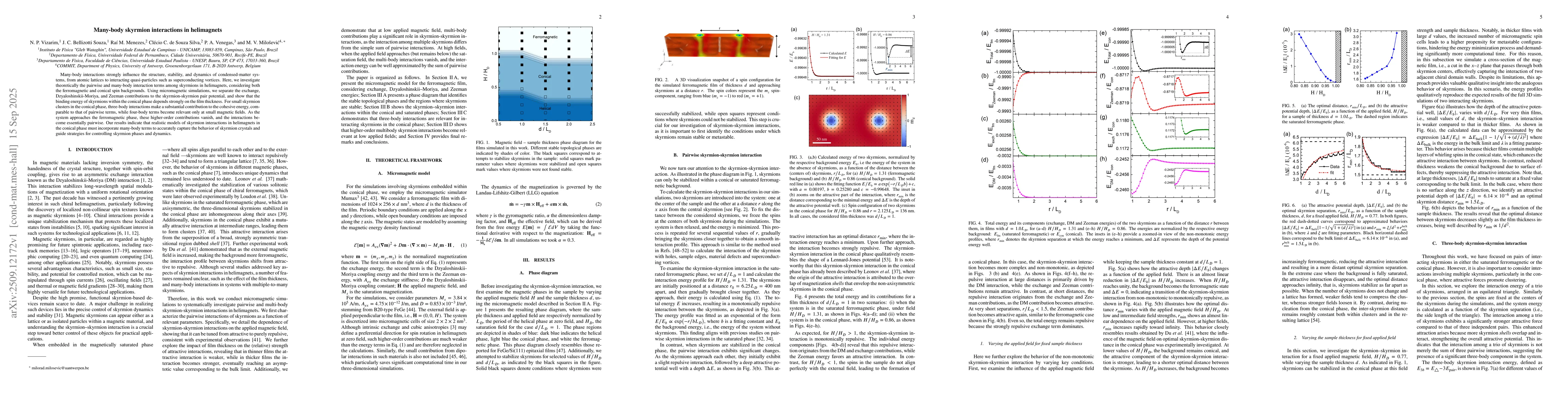Thumbnail for Many-body skyrmion interactions in helimagnets