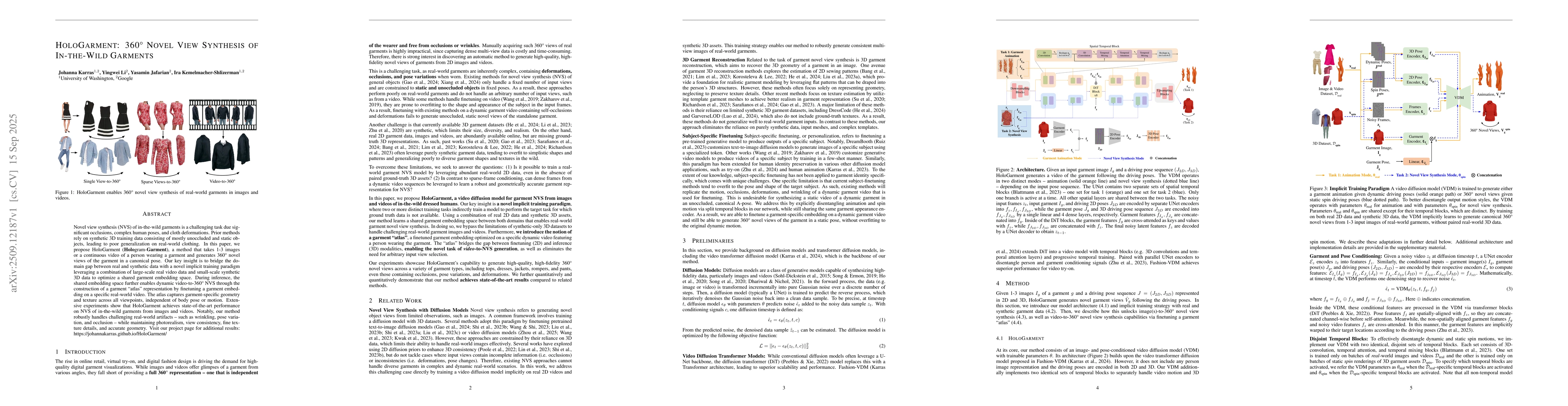 Thumbnail for HoloGarment: 360° Novel View Synthesis of In-the-Wild Garments