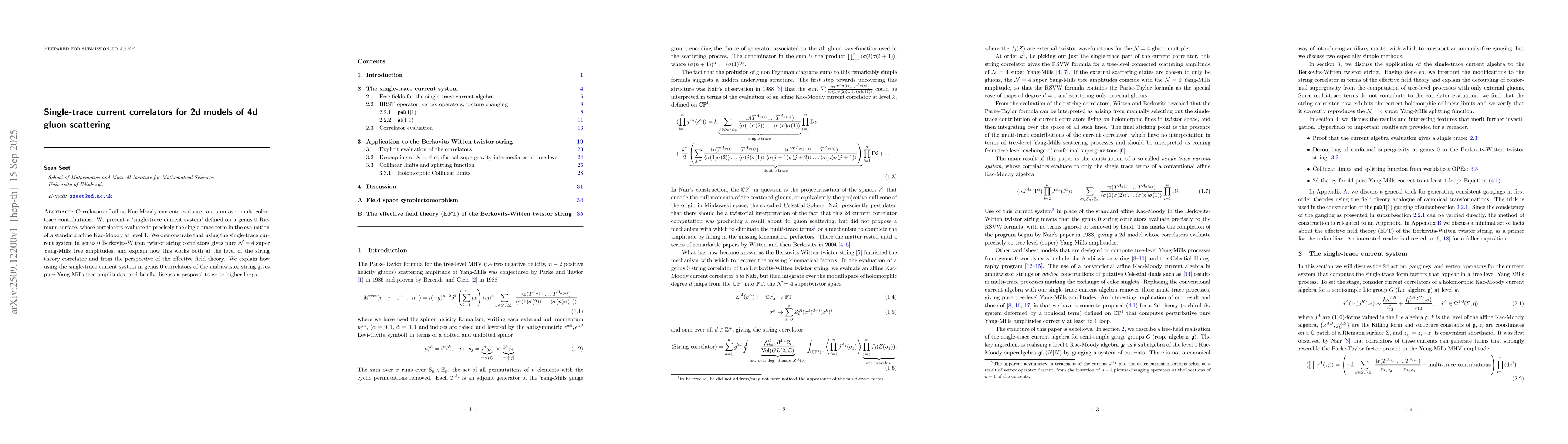 Thumbnail for Single-trace current correlators for 2d models of 4d gluon scattering