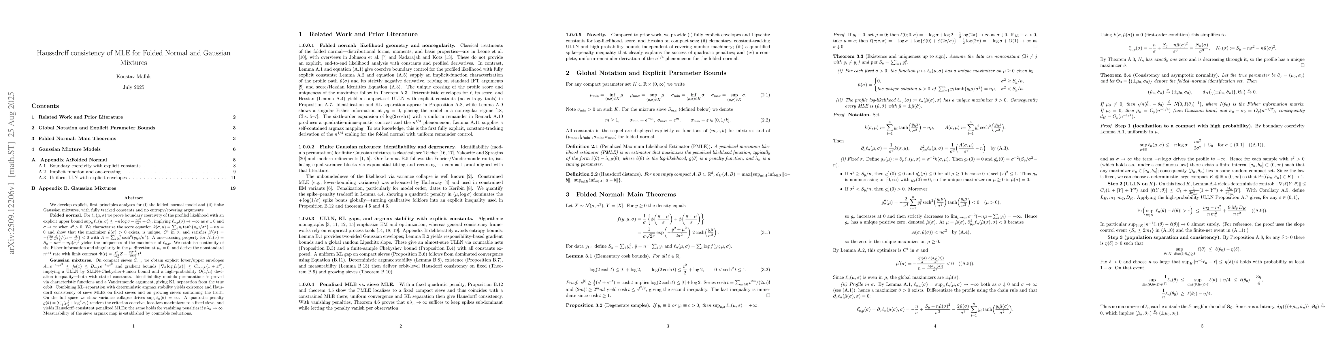 Thumbnail for Haussdorff consistency of MLE in folded normal and Gaussian mixtures