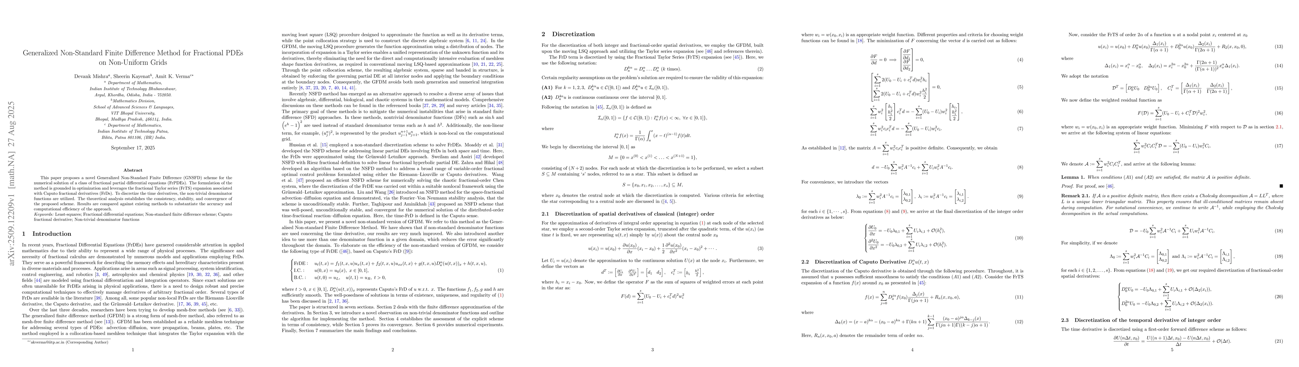 Thumbnail for Generalized Non-Standard Finite Difference Method for Fractional PDEs on
  Non-Uniform Grids