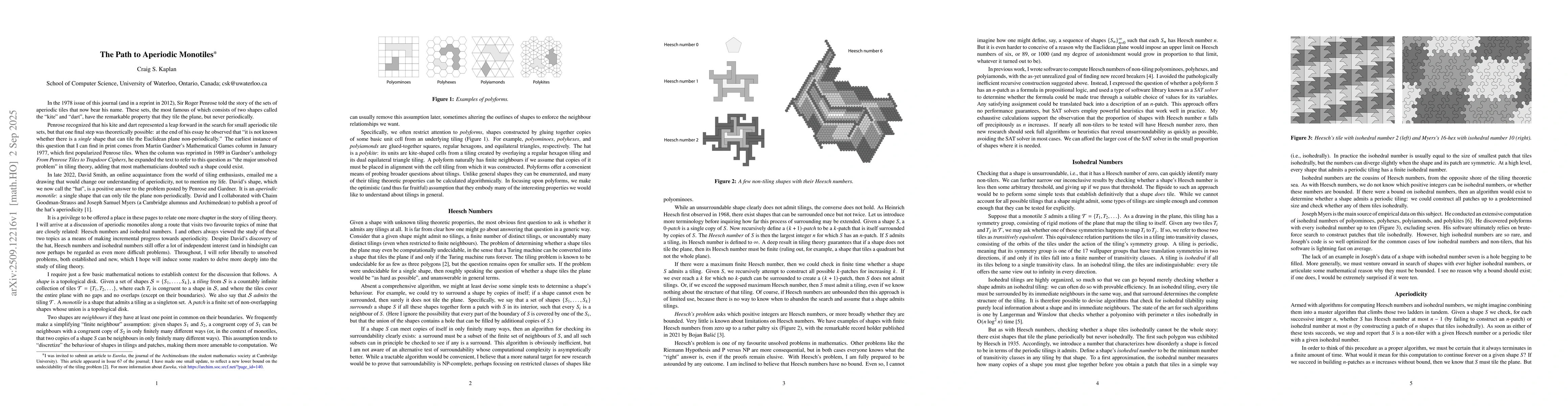 Thumbnail for The Path to Aperiodic Monotiles