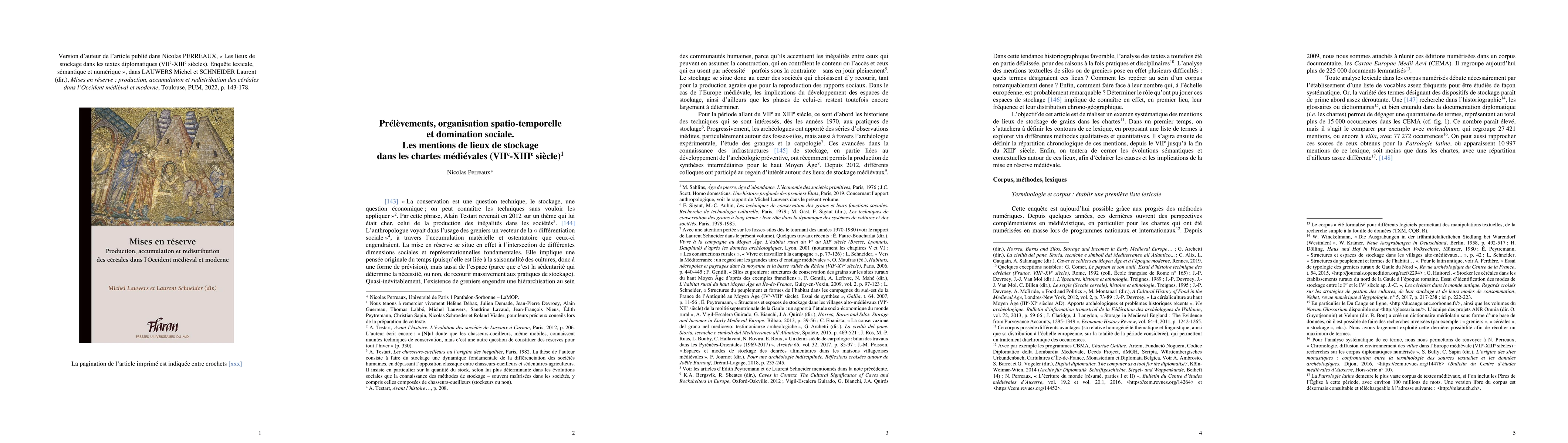 Thumbnail for Storage places in diplomatic texts (7th-13th centuries). Lexical,
  semantic, and digital investigation
