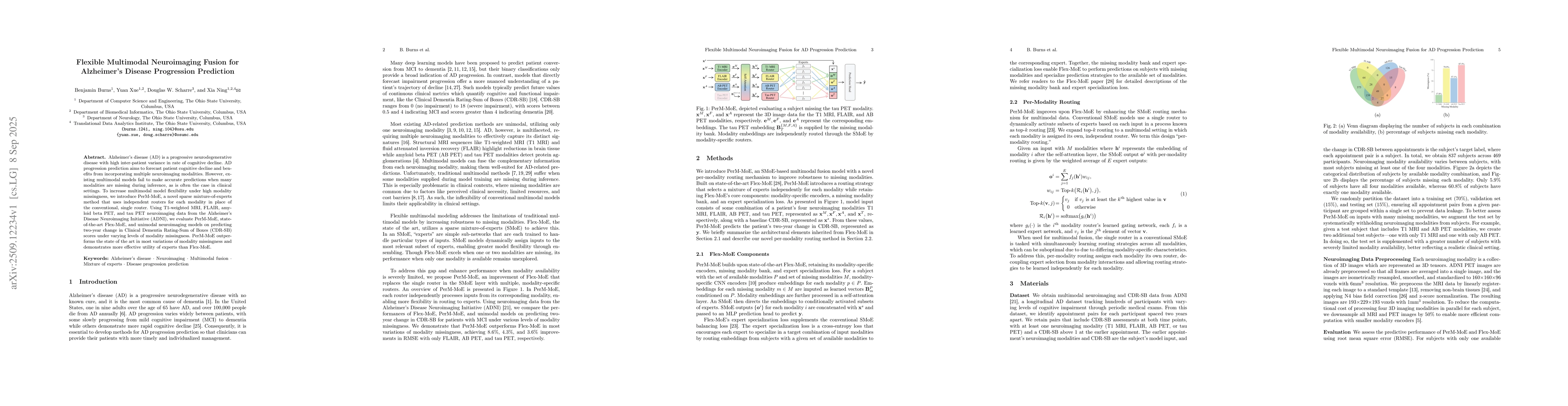 Thumbnail for Flexible Multimodal Neuroimaging Fusion for Alzheimer's Disease
  Progression Prediction
