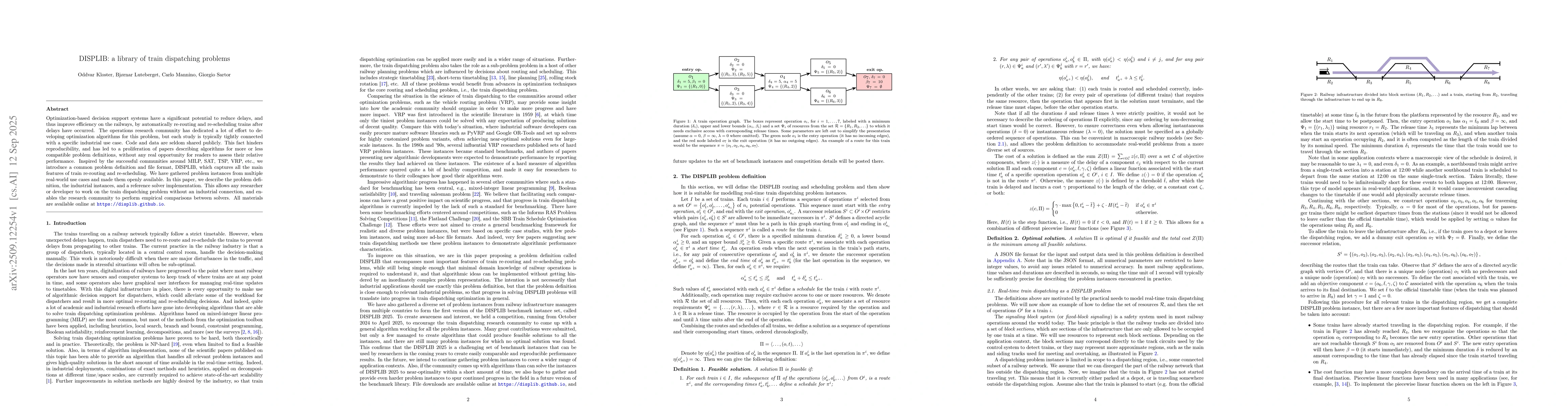 Thumbnail for DISPLIB: a library of train dispatching problems