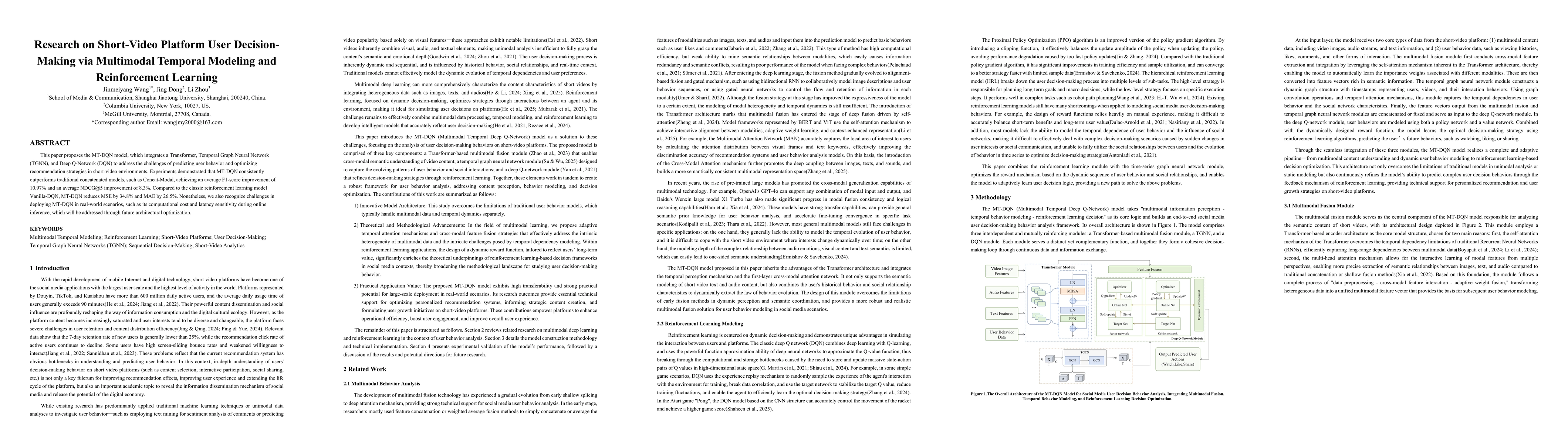 Thumbnail for Research on Short-Video Platform User Decision-Making via Multimodal
  Temporal Modeling and Reinforcement Learning