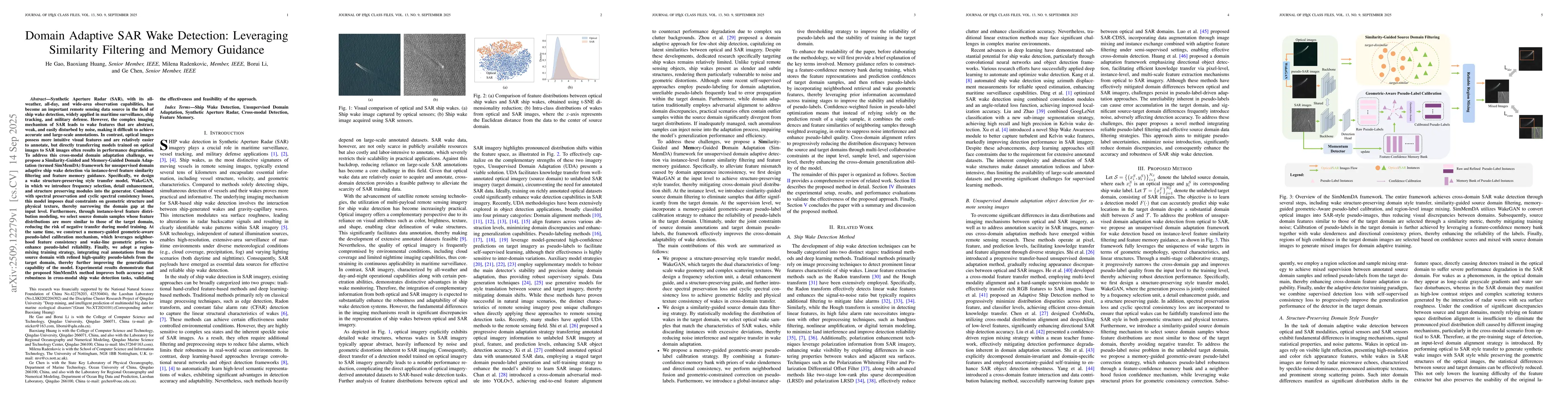 Thumbnail for Domain Adaptive SAR Wake Detection: Leveraging Similarity Filtering and
  Memory Guidance