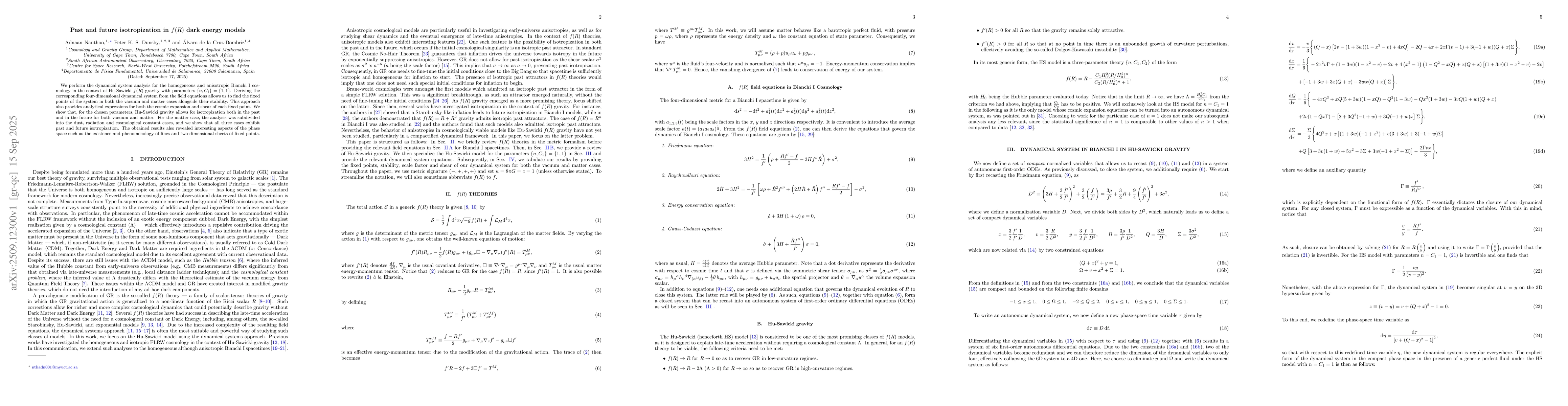Thumbnail for Past and future isotropization in $f(R)$ dark energy models