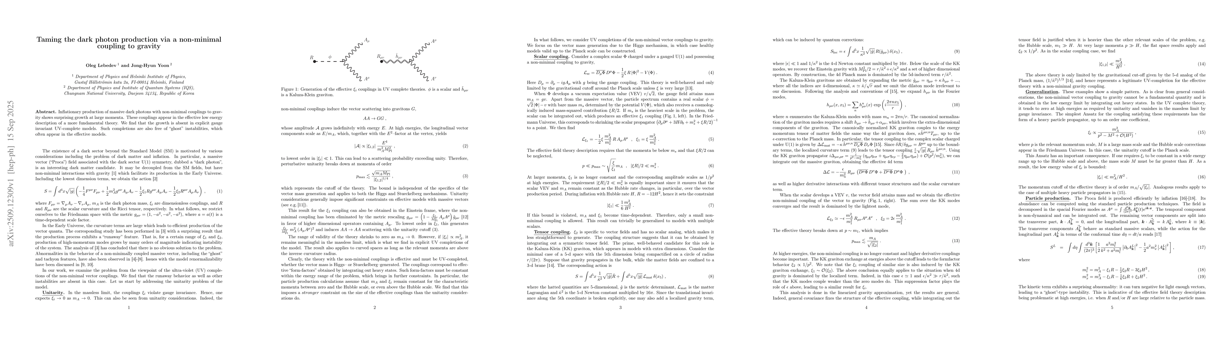 Thumbnail for Taming the dark photon production via a non-minimal coupling to gravity
