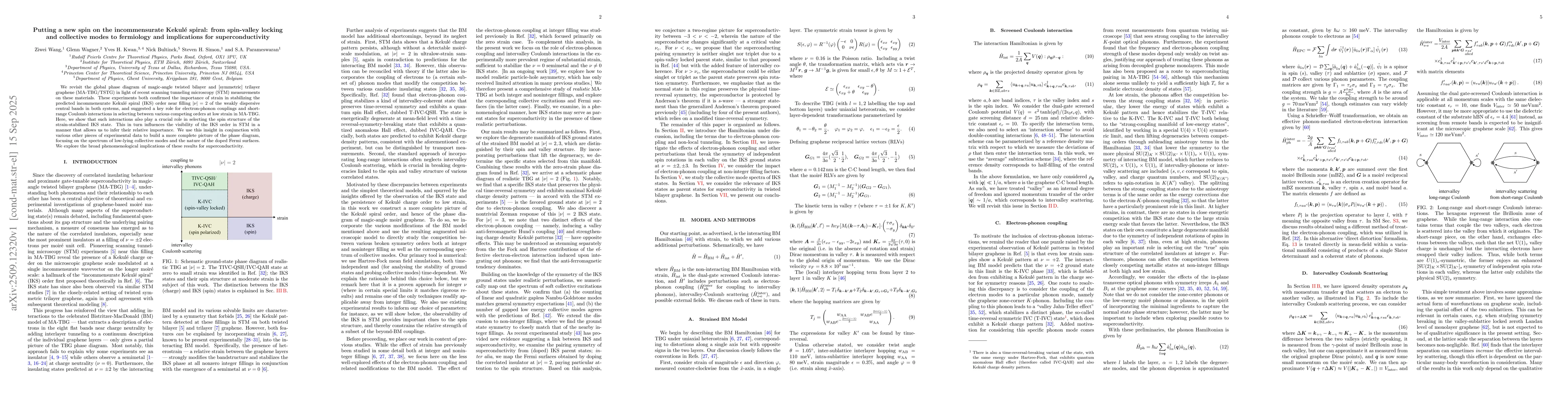 Thumbnail for Putting a new spin on the incommensurate Kekulé spiral: from
  spin-valley locking and collective modes to fermiology and implications for
  superconductivity
