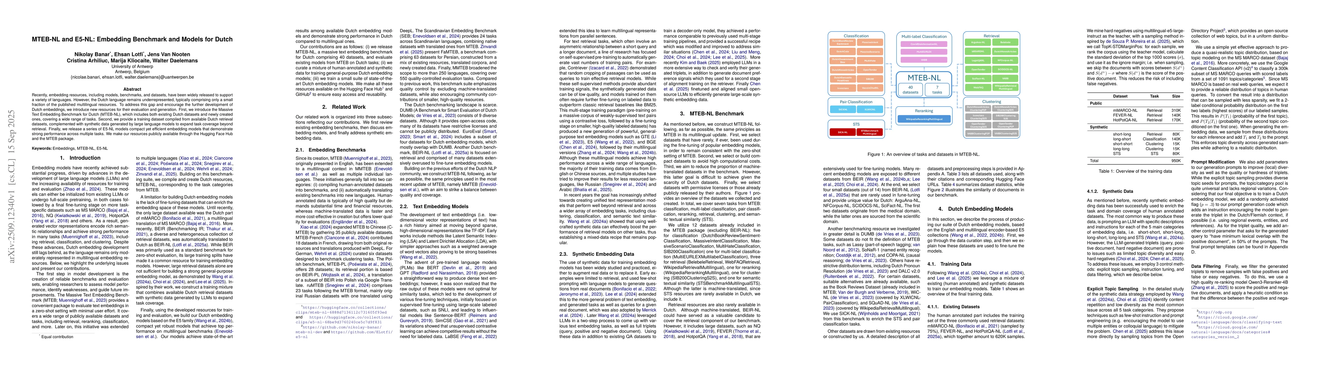 Thumbnail for MTEB-NL and E5-NL: Embedding Benchmark and Models for Dutch