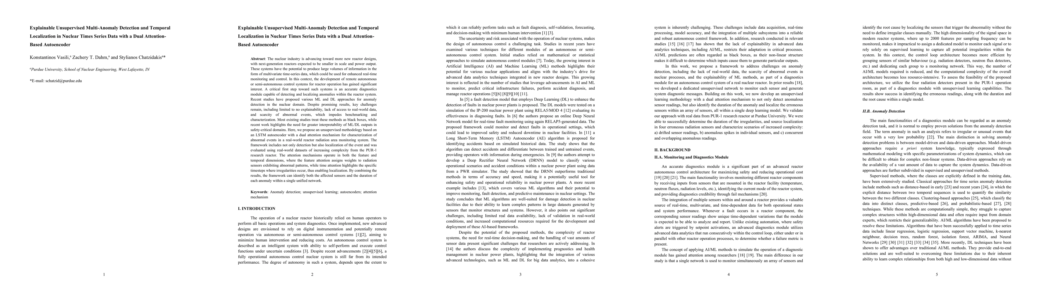 Thumbnail for Explainable Unsupervised Multi-Anomaly Detection and Temporal
  Localization in Nuclear Times Series Data with a Dual Attention-Based
  Autoencoder