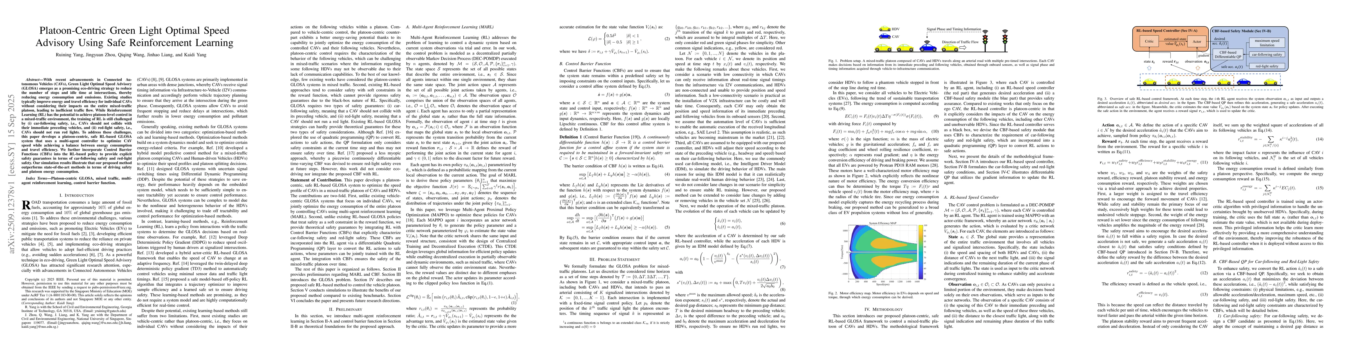 Thumbnail for Platoon-Centric Green Light Optimal Speed Advisory Using Safe
  Reinforcement Learning