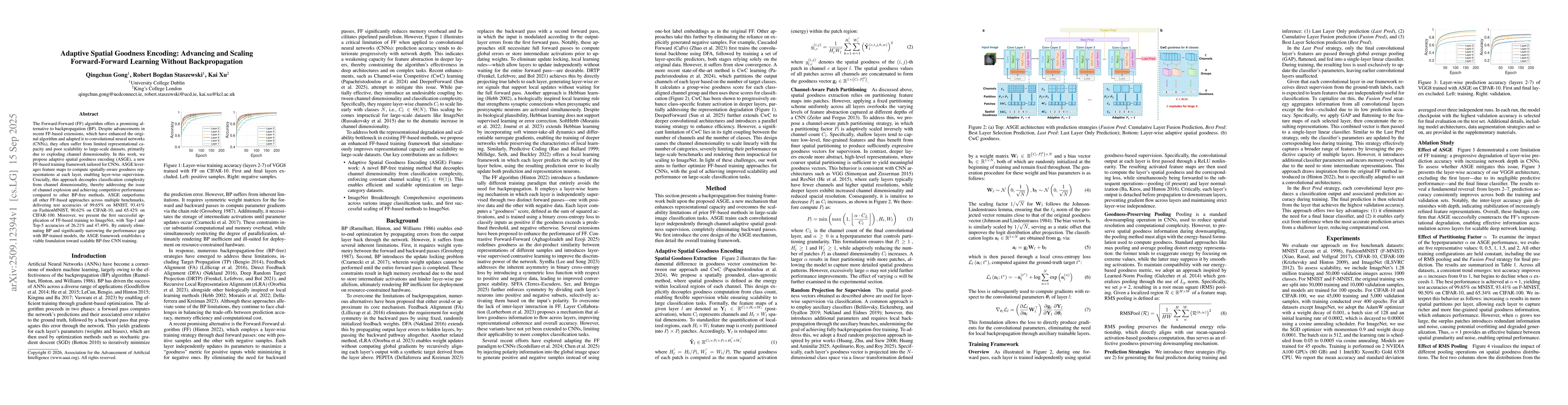 Thumbnail for Adaptive Spatial Goodness Encoding: Advancing and Scaling
  Forward-Forward Learning Without Backpropagation