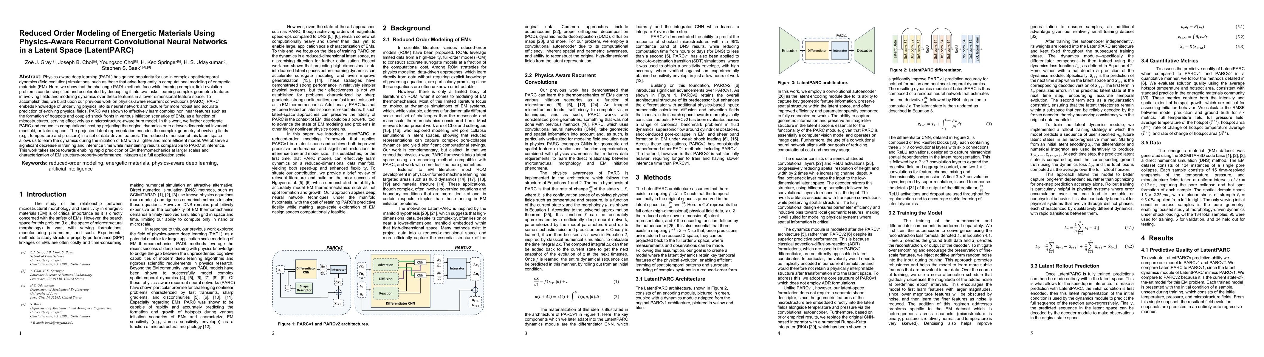 Thumbnail for Reduced Order Modeling of Energetic Materials Using Physics-Aware
  Recurrent Convolutional Neural Networks in a Latent Space (LatentPARC)