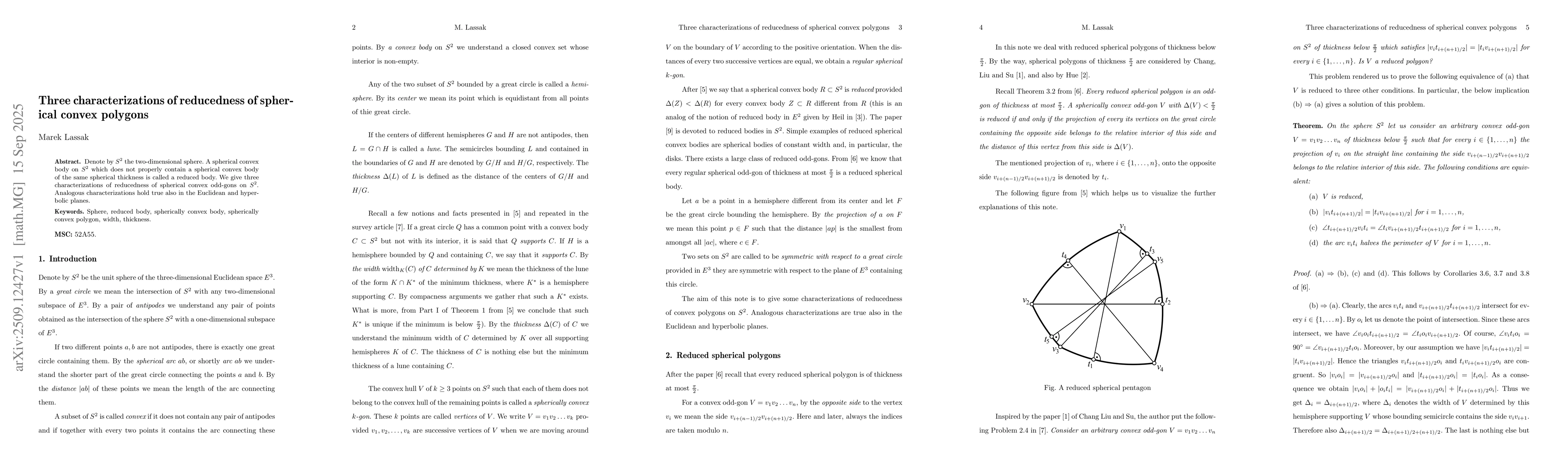 Thumbnail for Three characterizations of reducedness of spherical convex polygons