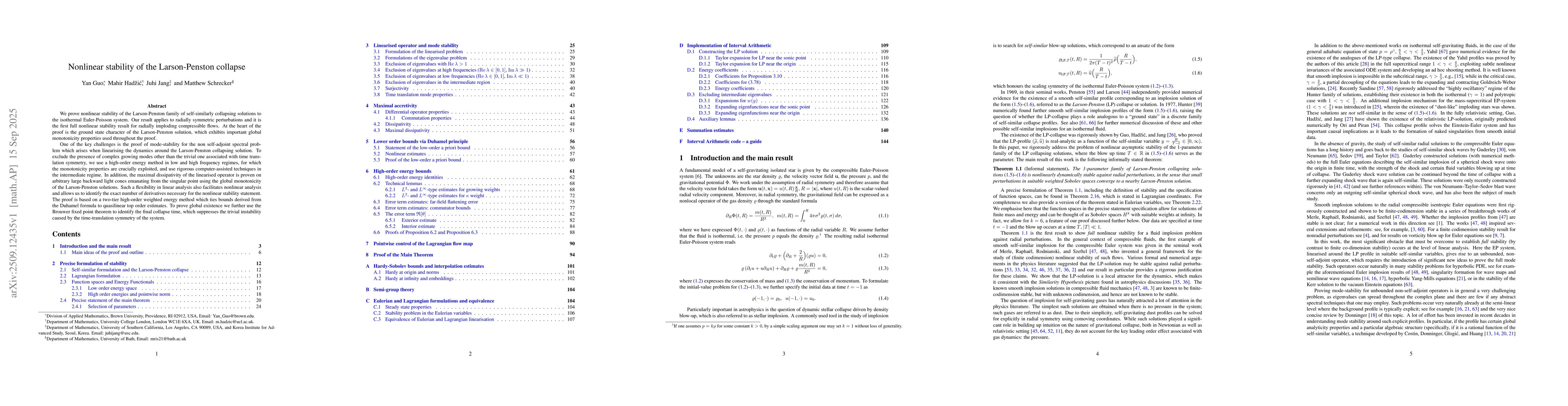 Thumbnail for Nonlinear stability of the Larson-Penston collapse