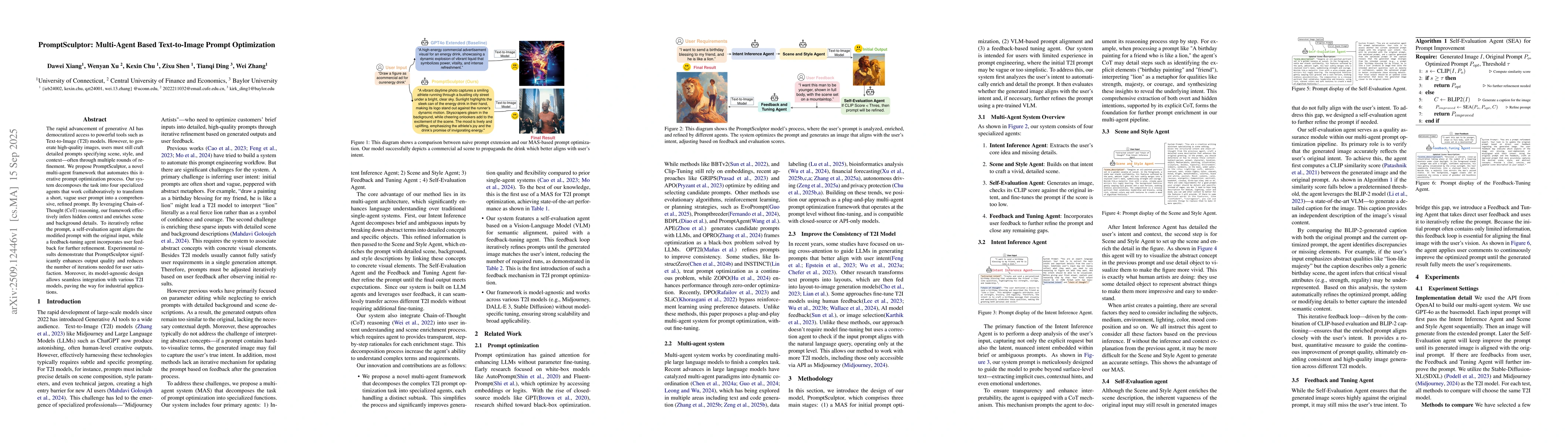 Thumbnail for PromptSculptor: Multi-Agent Based Text-to-Image Prompt Optimization
