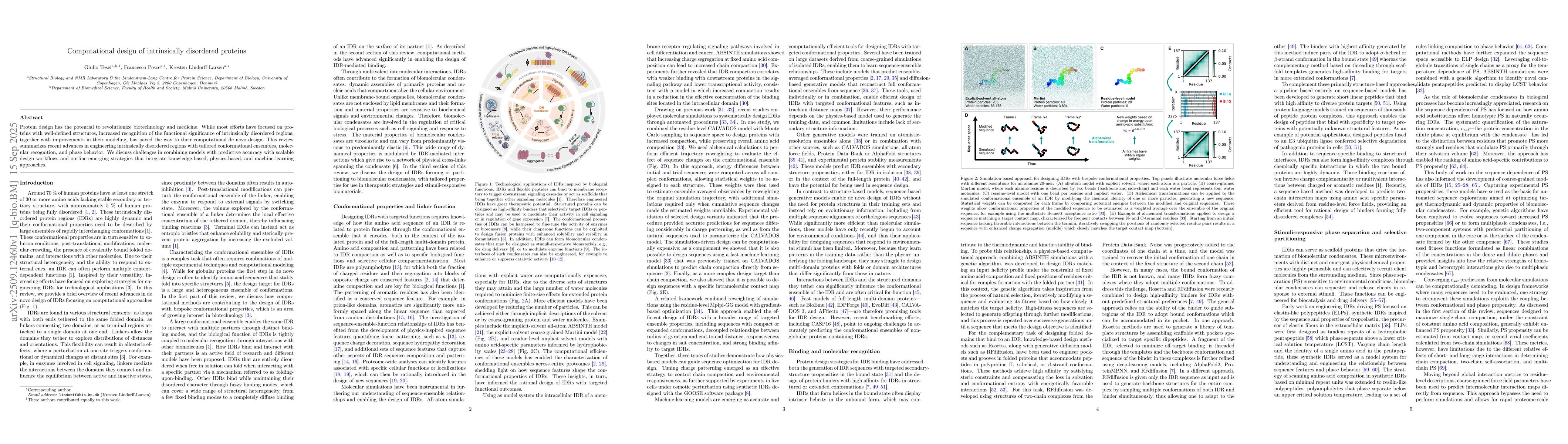 Thumbnail for Computational design of intrinsically disordered proteins