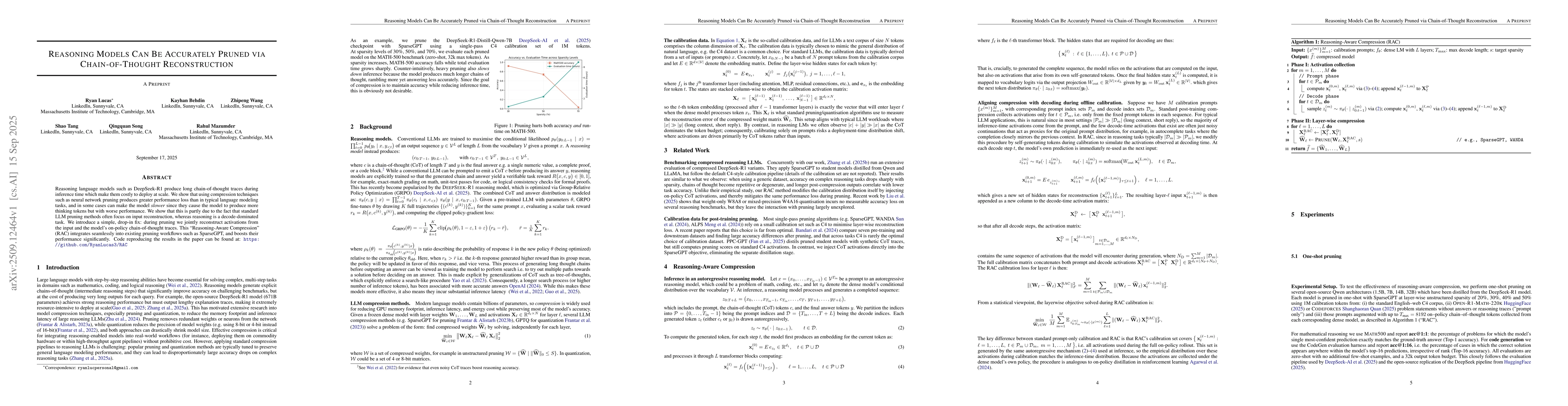 Thumbnail for Reasoning Models Can be Accurately Pruned Via Chain-of-Thought
  Reconstruction