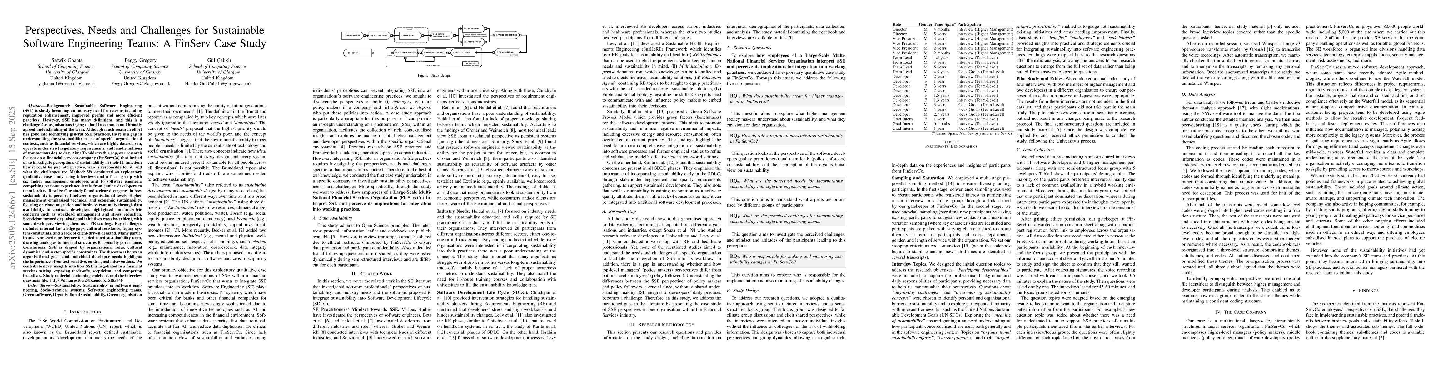 Thumbnail for Perspectives, Needs and Challenges for Sustainable Software Engineering
  Teams: A FinServ Case Study