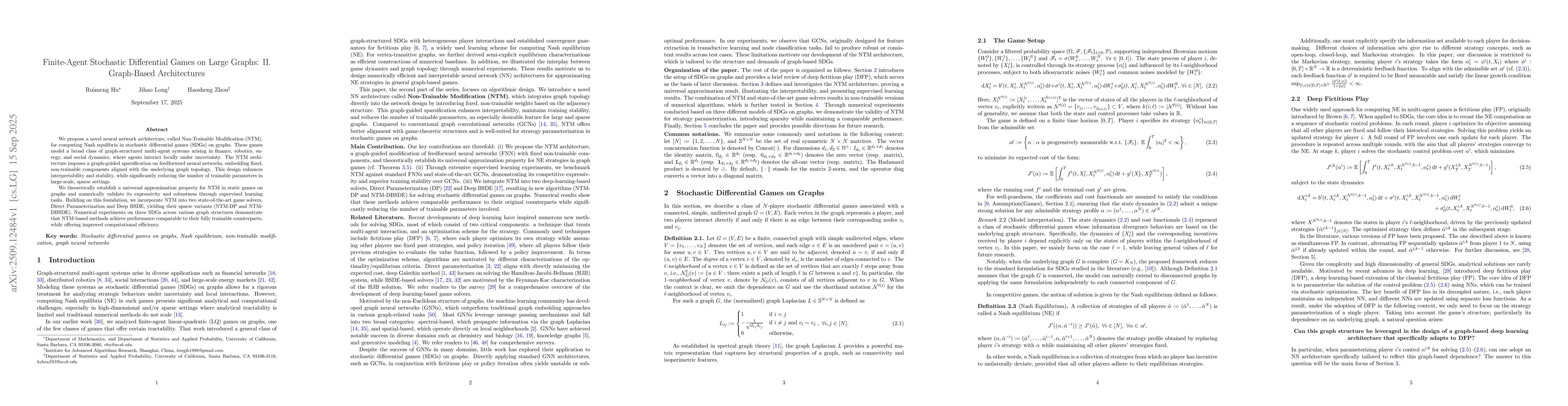 Thumbnail for Finite-Agent Stochastic Differential Games on Large Graphs: II.
  Graph-Based Architectures