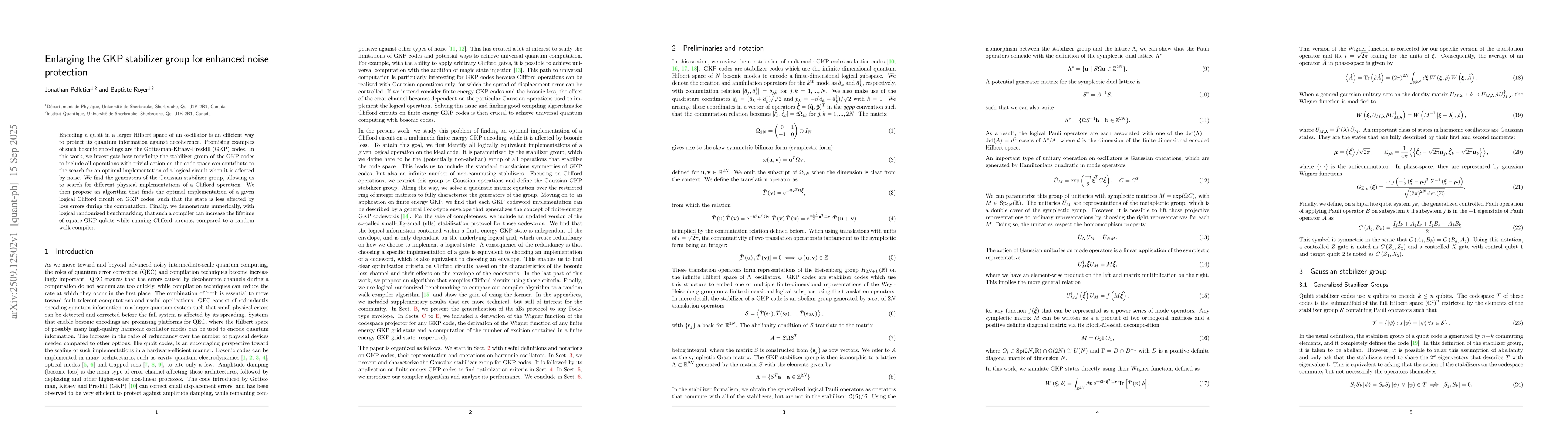Thumbnail for Enlarging the GKP stabilizer group for enhanced noise protection