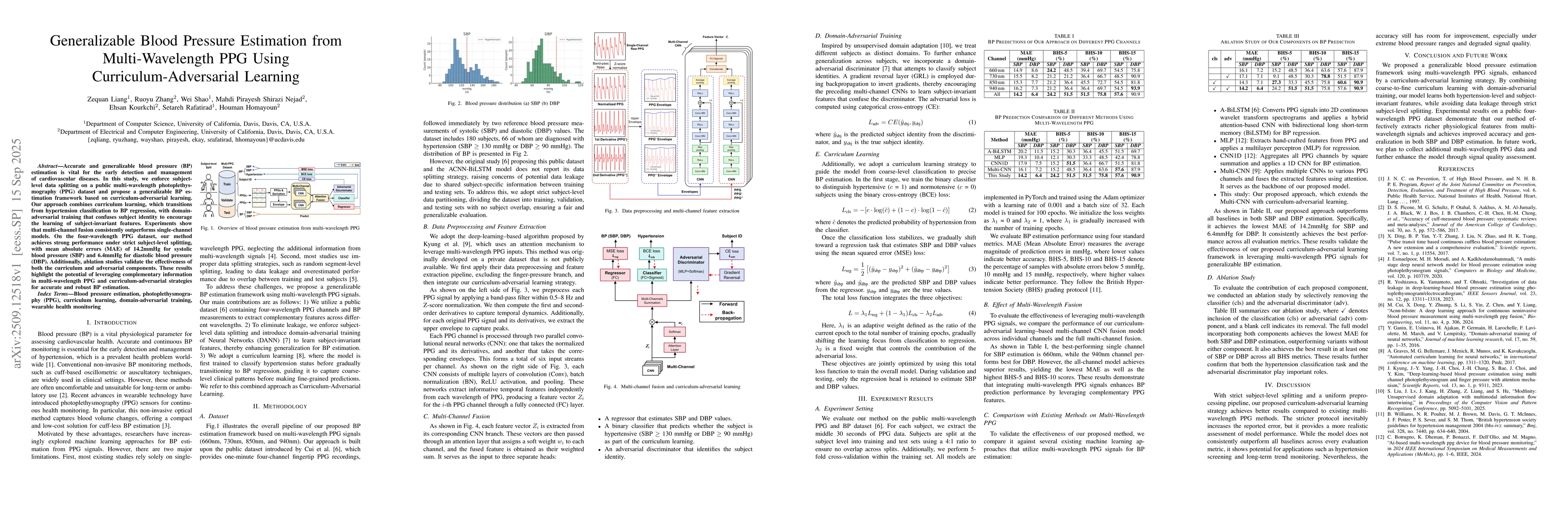 Thumbnail for Generalizable Blood Pressure Estimation from Multi-Wavelength PPG Using
  Curriculum-Adversarial Learning