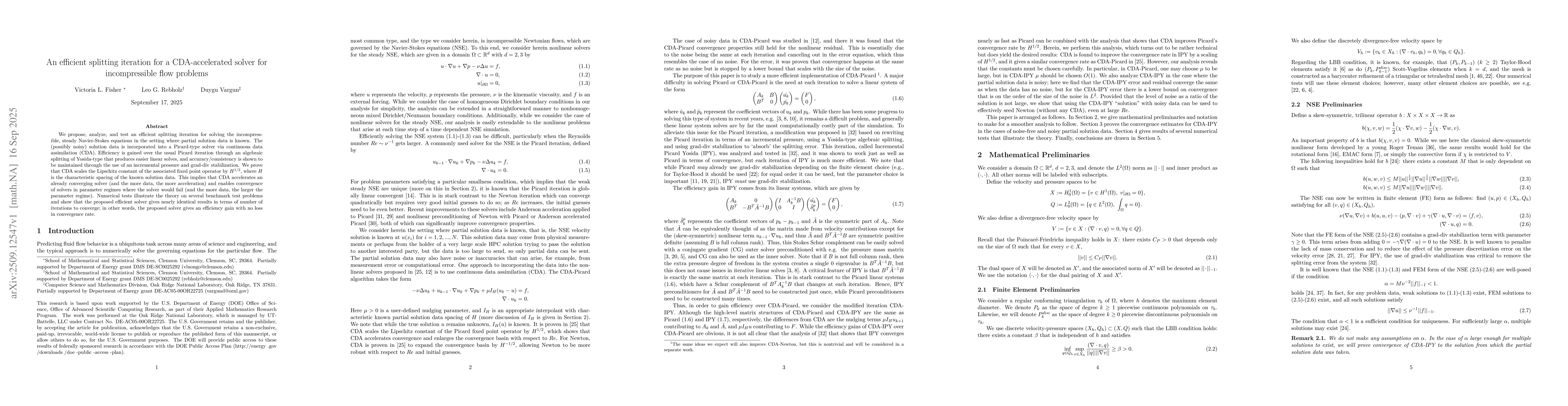 Thumbnail for An efficient splitting iteration for a CDA-accelerated solver for
  incompressible flow problems